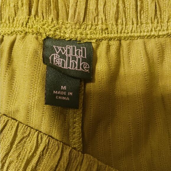 Wild Fable High Waisted Ribbed Flare Leg Pants Sz Medium - Picture 6 of 7